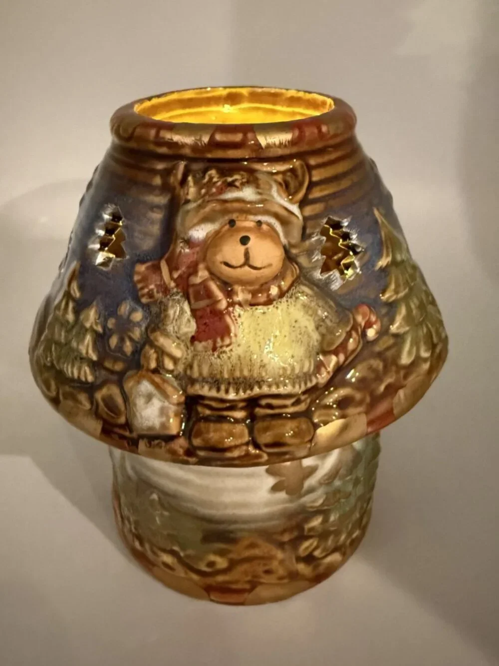 Kirkland's 'Potters Garden' Reindeer Tea Lamp Ceramic Votive Holder
